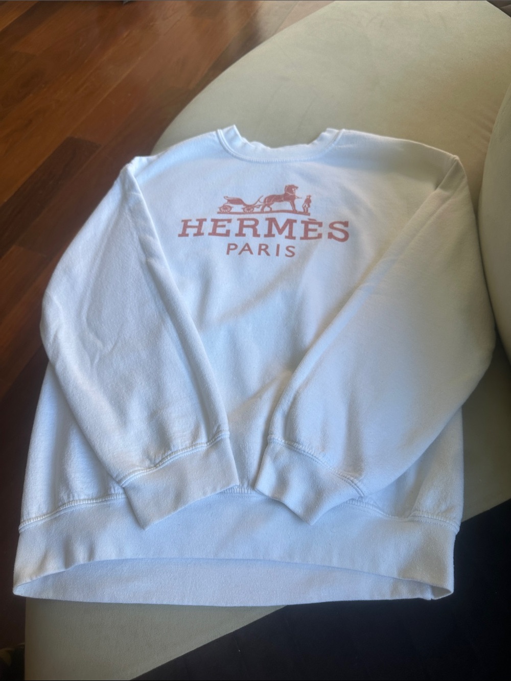 Gildan White Crewneck Sweatshirt with Rose Logo